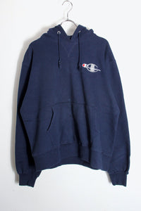 MADE IN USA 90'S HOODIE SWEATSHIRT / NAVY [SIZE: L USED]