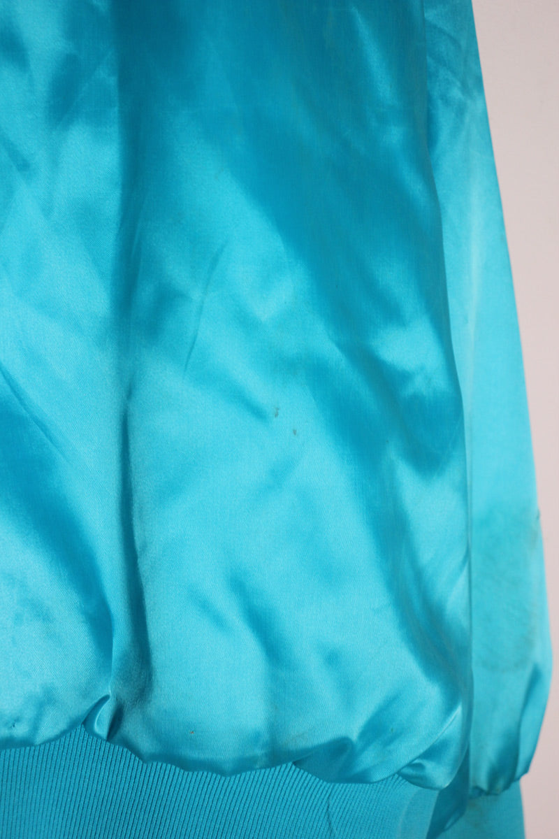 MADE IN USA 80'S STADIUM NYLON JACKET / EMERALD BLUE [SIZE: L USED]