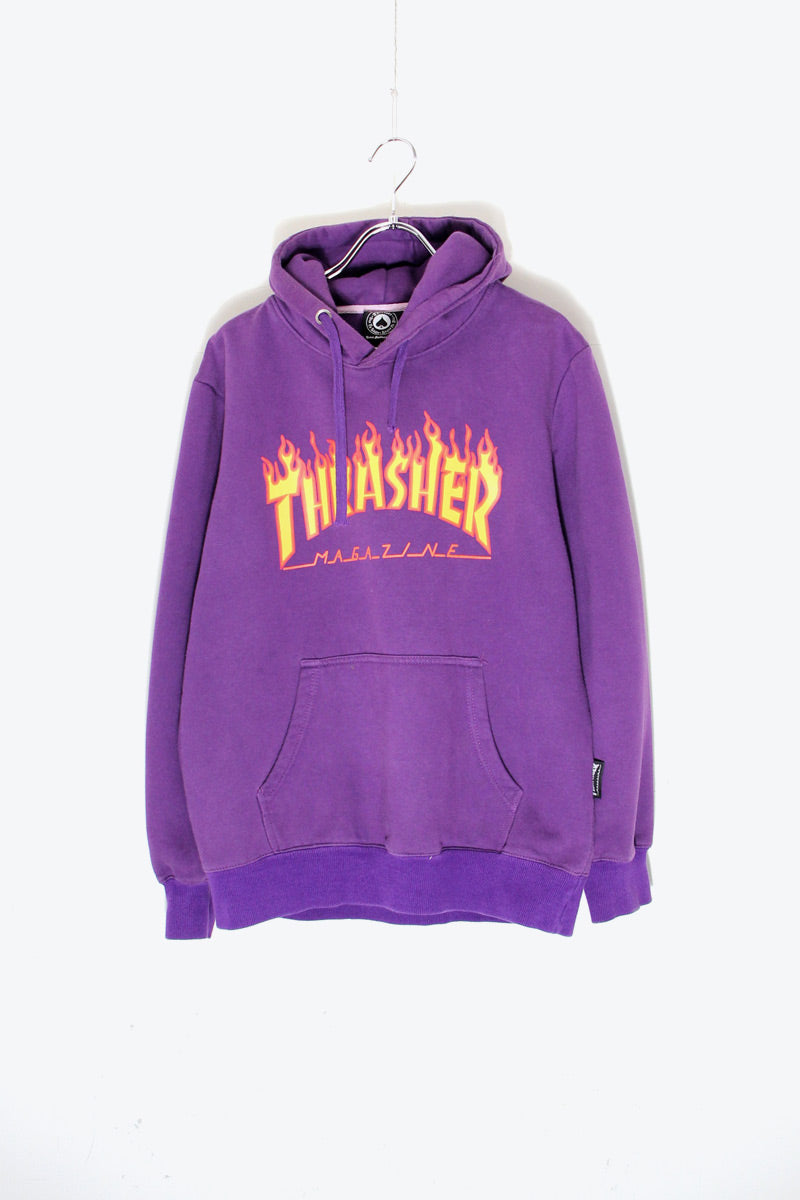 LOGO PRINT HOODIE SWEATSHIRT / PURPLE [SIZE: L USED]