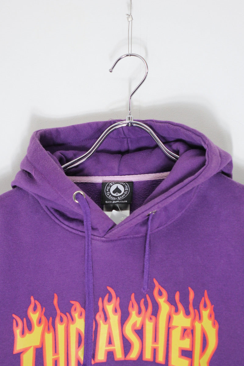 LOGO PRINT HOODIE SWEATSHIRT / PURPLE [SIZE: L USED]