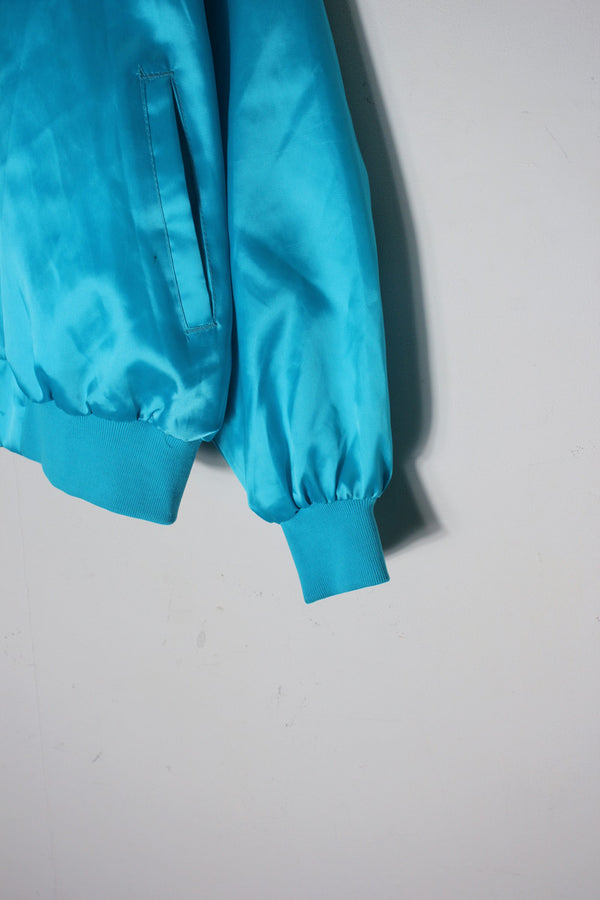 MADE IN USA 80'S STADIUM NYLON JACKET / EMERALD BLUE [SIZE: L USED]