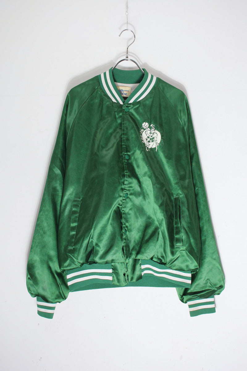 MADE IN USA 90'S NBA BOSTON CELTICS NYLON STADIUM JACKET / GREEN [SIZE: L USED]