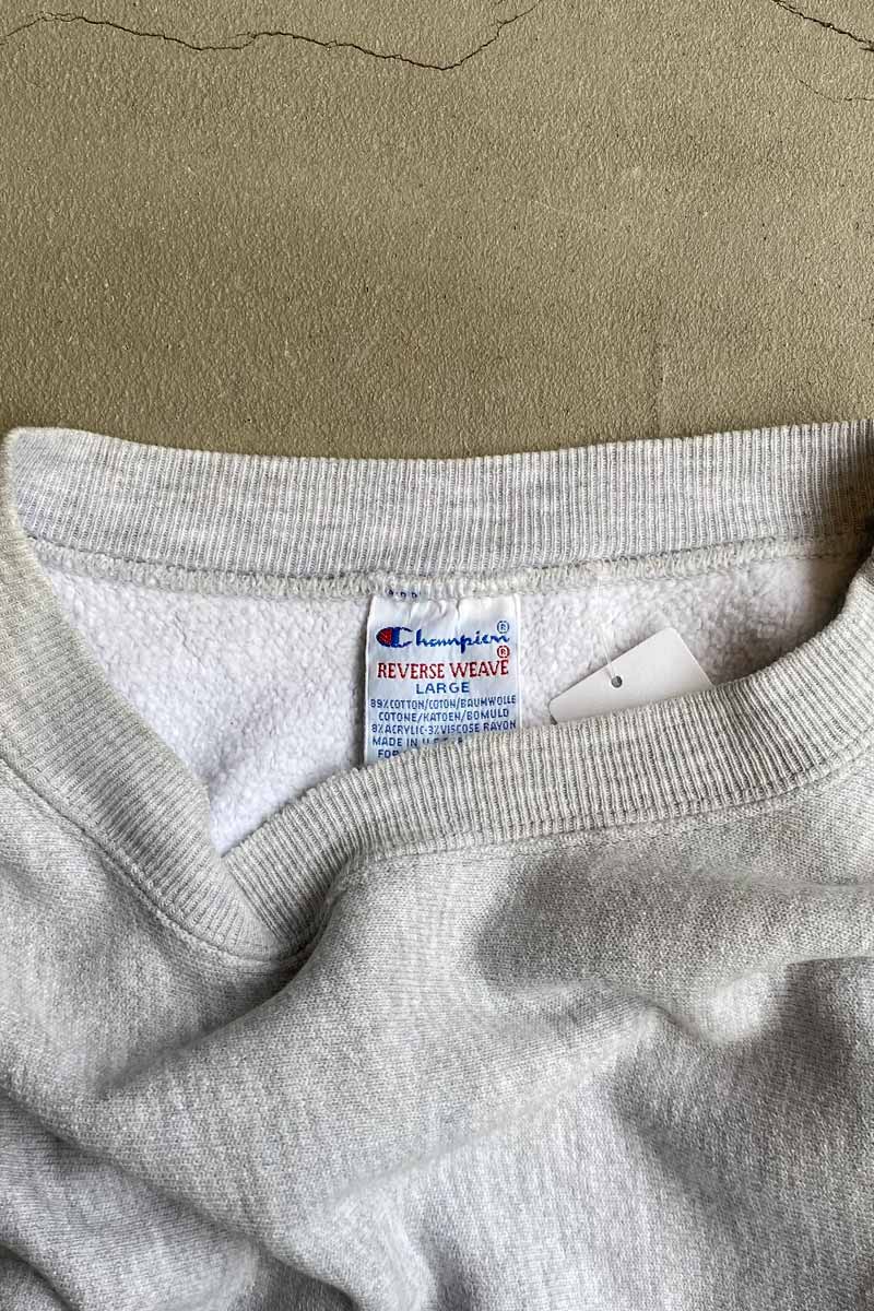 MADE IN USA 90'S REVERSE WEAVE TNE EMBROIDERY SWEATSHIRT / GRAY [SIZE: L USED]
