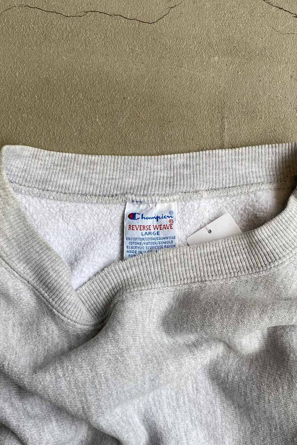 MADE IN USA 90'S REVERSE WEAVE TNE EMBROIDERY SWEATSHIRT / GRAY [SIZE: L USED]