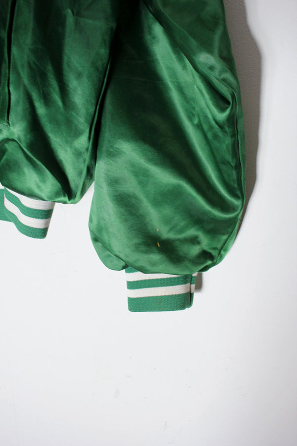 MADE IN USA 90'S NBA BOSTON CELTICS NYLON STADIUM JACKET / GREEN [SIZE: L USED]