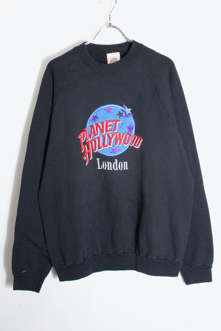 MADE IN USA 90'S LOGO LONDON SWEATSHIRT / BLACK [SIZE: L USED]