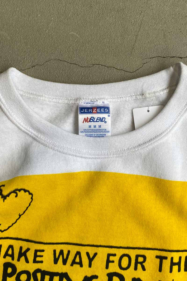 DESIGN PRINT SWEATSHIRT / WHITE [SIZE: M USED]