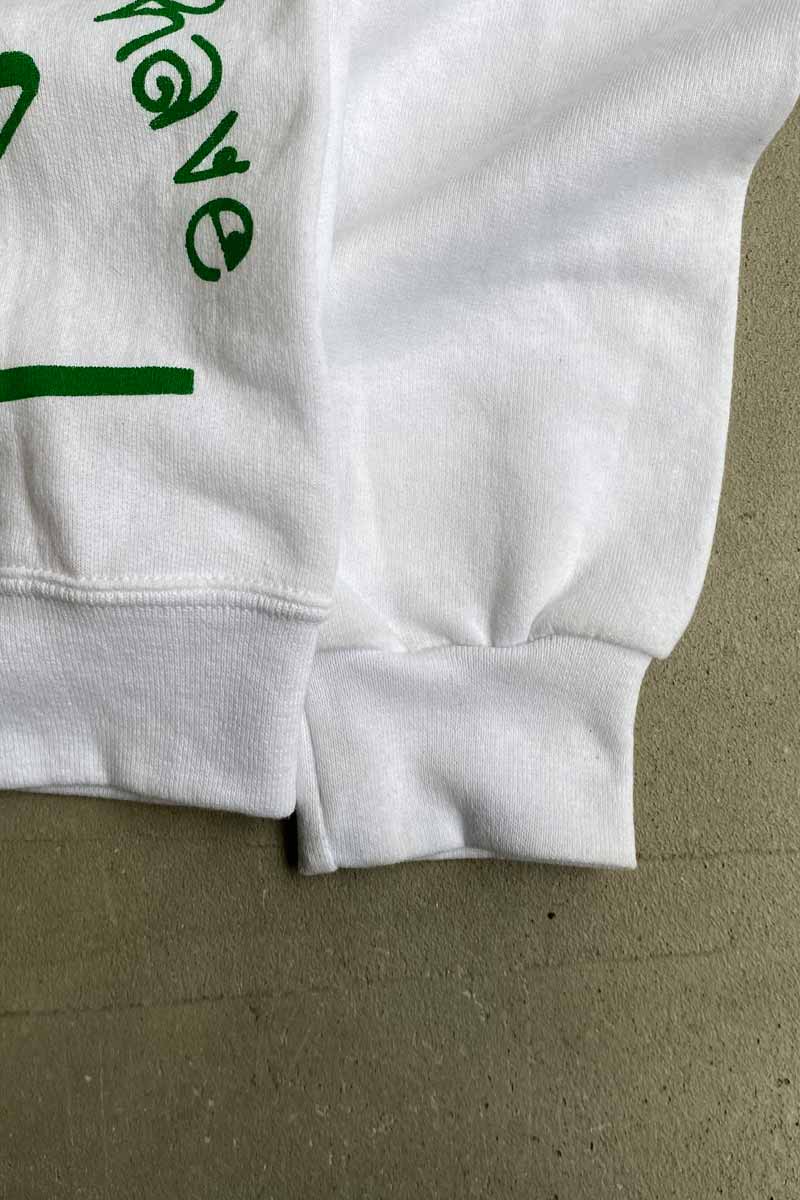 DESIGN PRINT SWEATSHIRT / WHITE [SIZE: M USED]