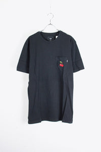 S/S CHERRY ONE POINT POCKET T-SHIRT / BLACK [SIZE: L USED]