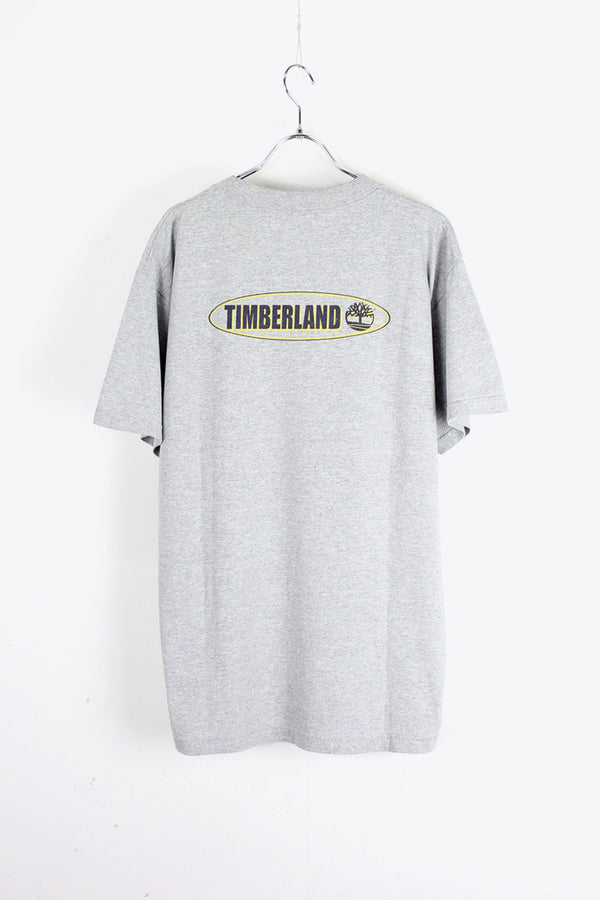 MADE IN USA 90'S LOGO T-SHIRT / GREY [SIZE: L USED]