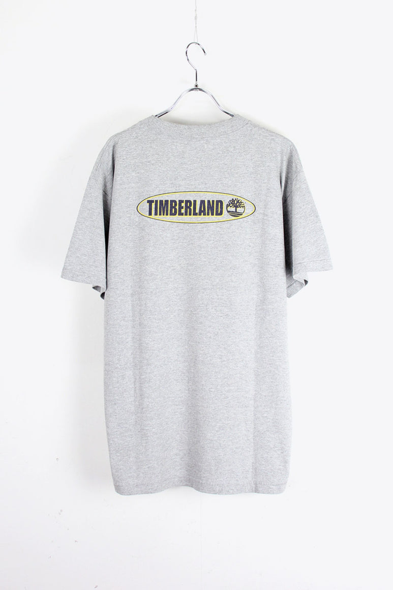 MADE IN USA 90'S LOGO T-SHIRT / GREY [SIZE: L USED]