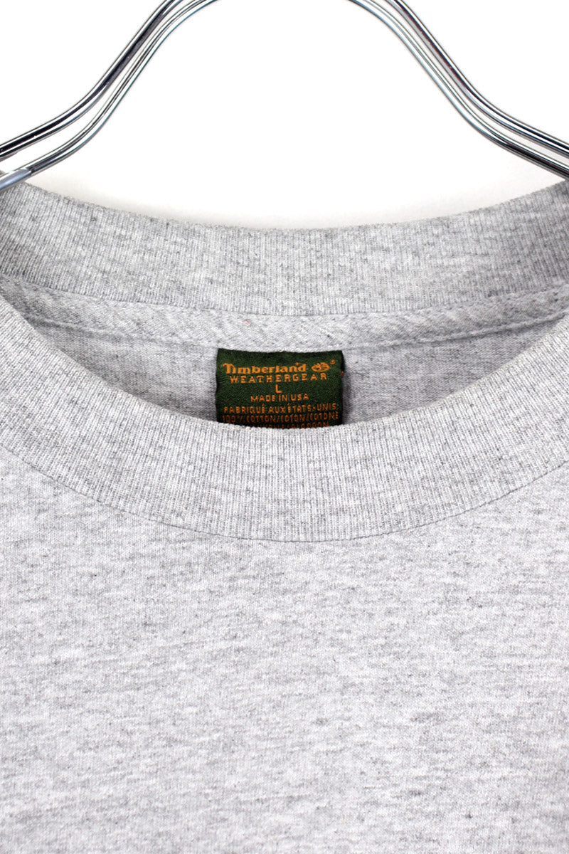 MADE IN USA 90'S LOGO T-SHIRT / GREY [SIZE: L USED]