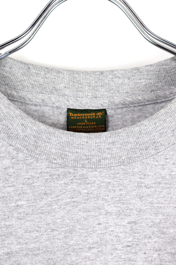 MADE IN USA 90'S LOGO T-SHIRT / GREY [SIZE: L USED]