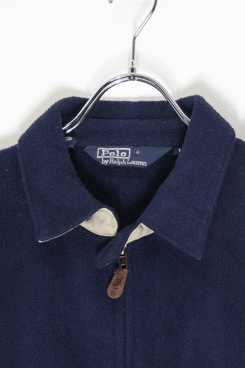 90'S ZIP FLEECE JACKET / NAVY [ SIZE: L USED ]