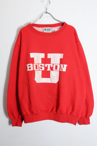 MADE IN USA 90'S BOSTON UNIVERSITY SWEATSHIRT / RED [SIZE: L USED]