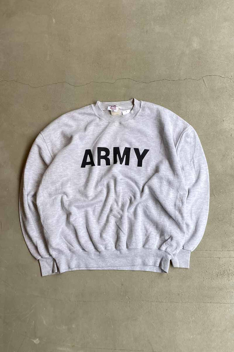 MADE IN USA 90'S ARMY PRINT SWEATSHIRT / GRAY [SIZE: XL USED]