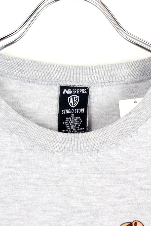 90s S/S BASEBALL EMBROIDERY POCKET T-SHIRT / GREY [SIZE: XL USED]