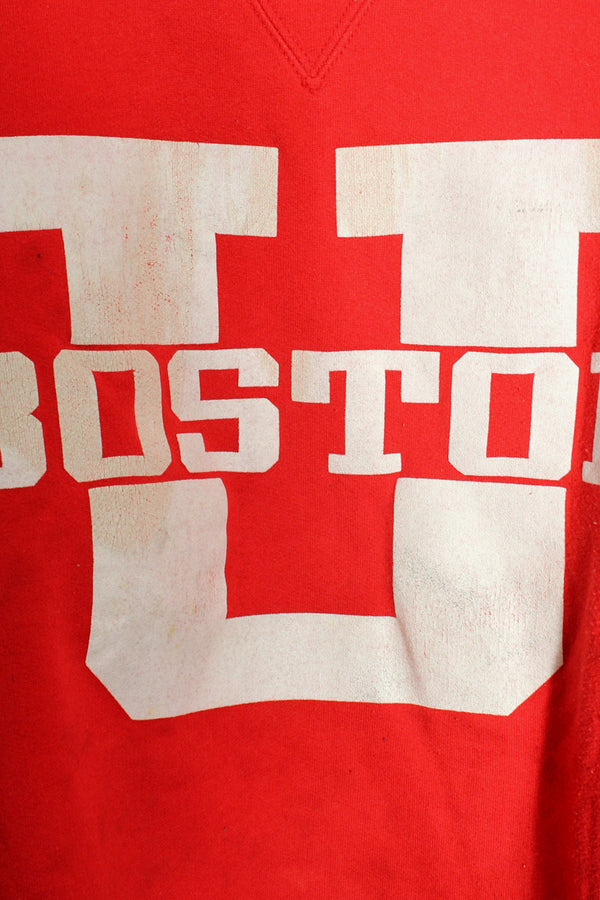 MADE IN USA 90'S BOSTON UNIVERSITY SWEATSHIRT / RED [SIZE: L USED]