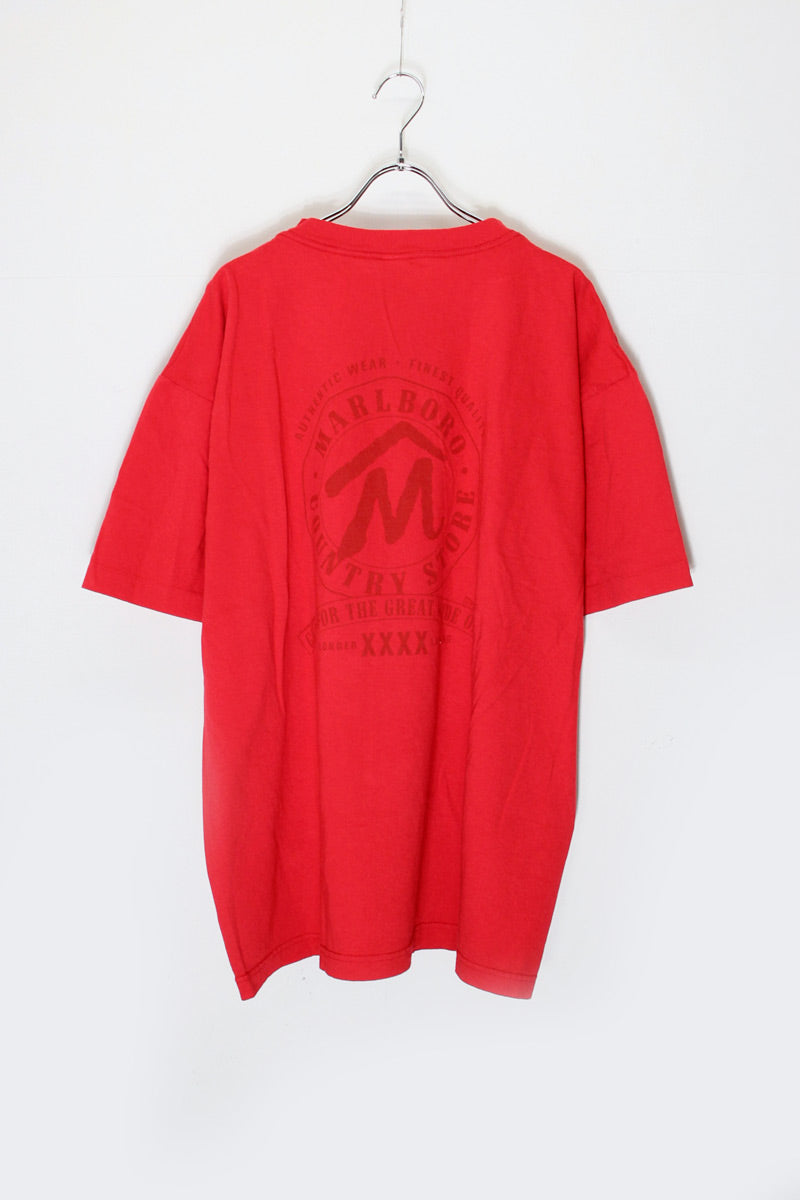 90'S S/S BIG LOGO BACK PRINT POCKET ADVERTISING T-SHIRT / RED [SIZE: XL equivalent DEADSTOCK/NOS]