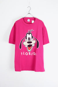 MADE IN USA S/S GOOFY FACE PRINT T-SHIRT / PINK [SIZE: XL USED]