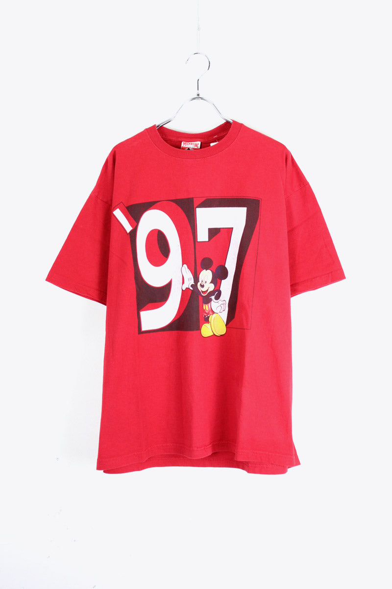 97'S MICKEY T-SHIRT / RED [SIZE: L USED]