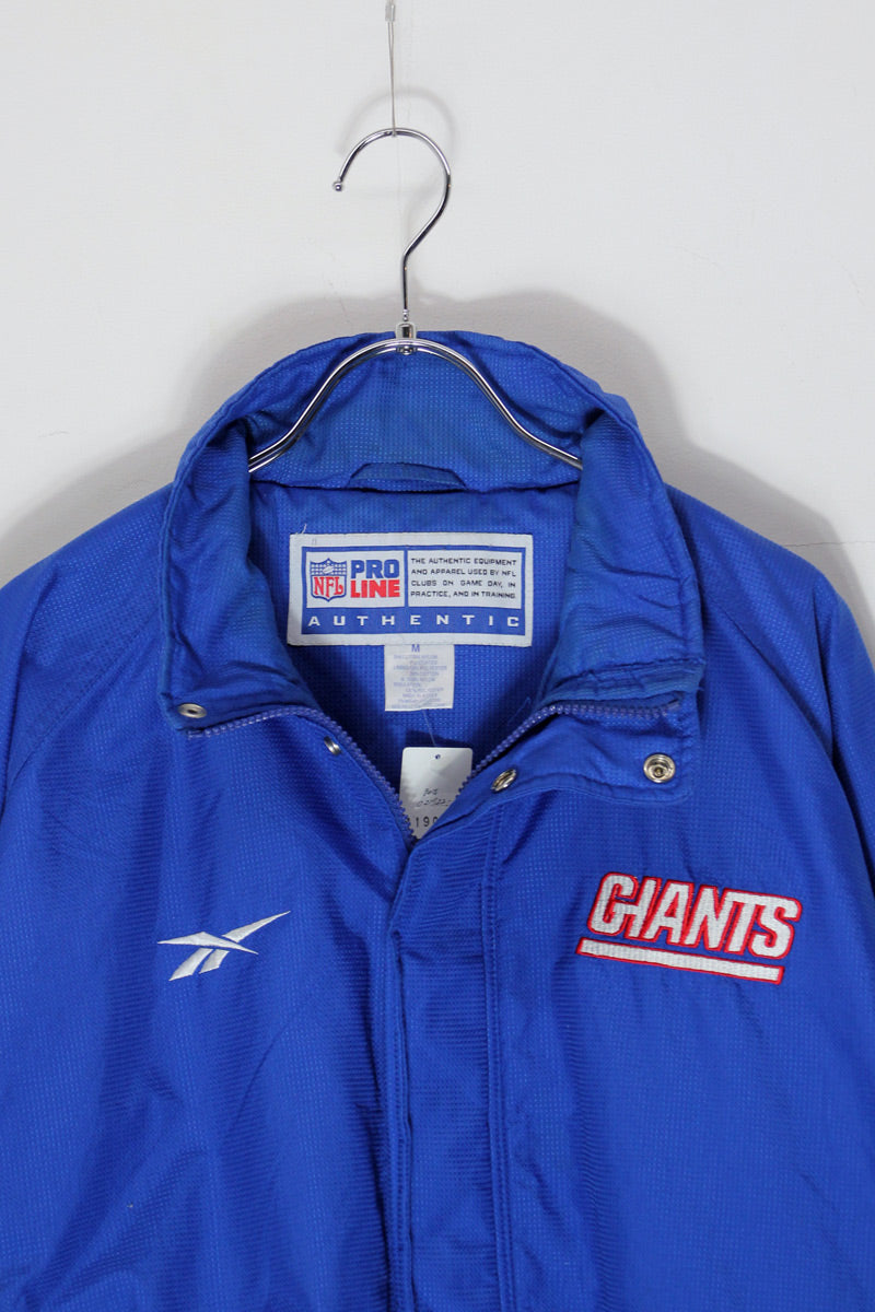 90'S NFL NY GIANTS ZIP NYLON JACKET / BLUE [SIZE: M USED]