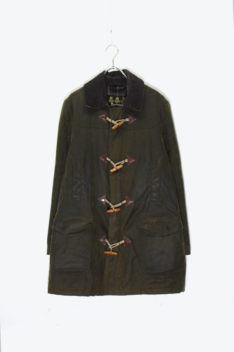 MADE IN BULGARIA DUFFEL OILED HALF COAT / KHAKI［SIZE: M USED]