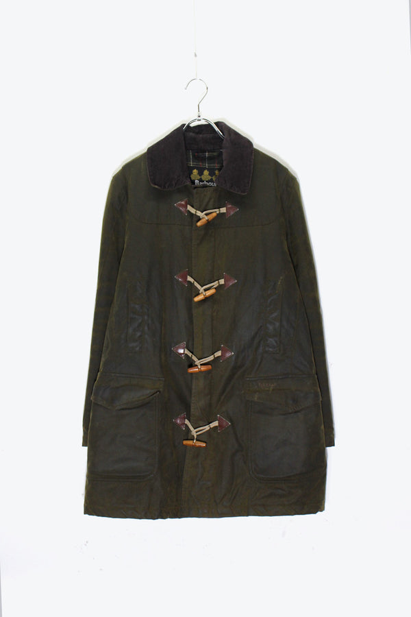 MADE IN BULGARIA DUFFEL OILED HALF COAT / KHAKI［SIZE: M USED]