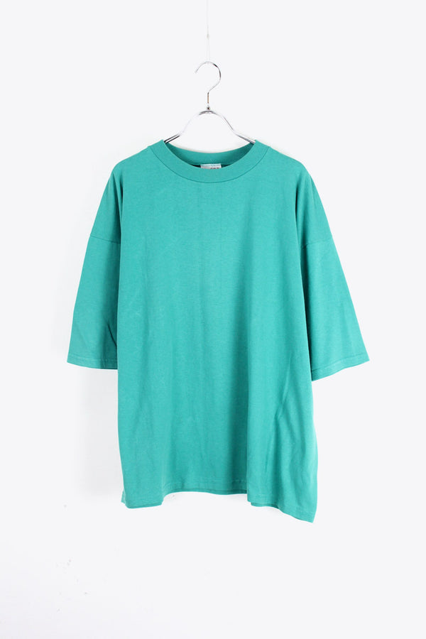 MADE IN USA 90'S PLAIN T-SHIRT / GREEN [SIZE: L equivalent USED]