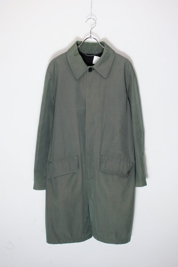 NYLON BALMACAAN COAT / KHAKI [SIZE: M equivalent USED]