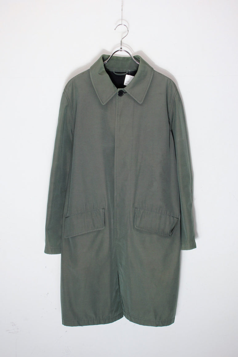 NYLON BALMACAAN COAT / KHAKI [SIZE: M相当 USED]
