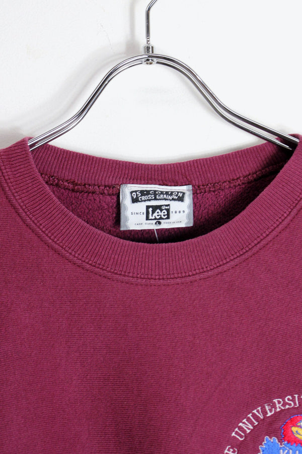 MADE IN USA 90'S KANSAS UNIVERSITY REVERSE WEAVE SWEATSHIRT / BURGUNDY [SIZE: L USED]