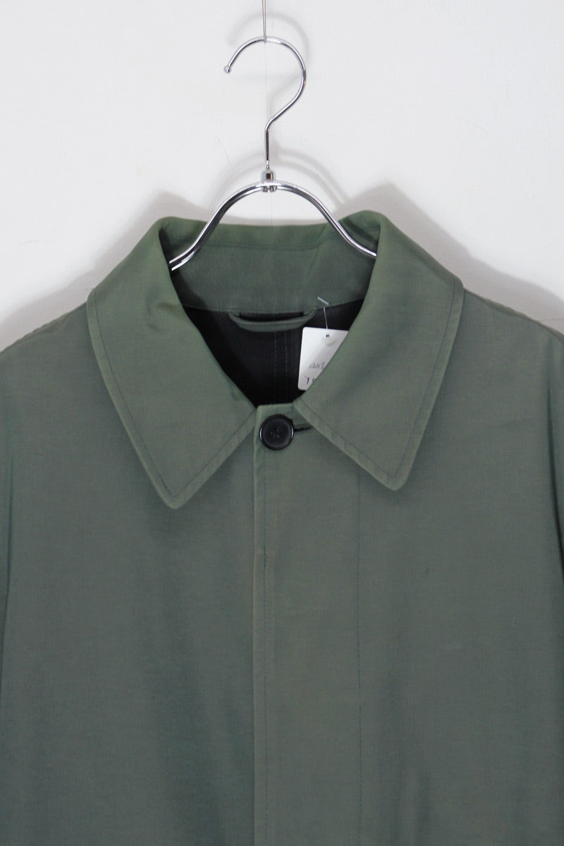NYLON BALMACAAN COAT / KHAKI [SIZE: M equivalent USED]