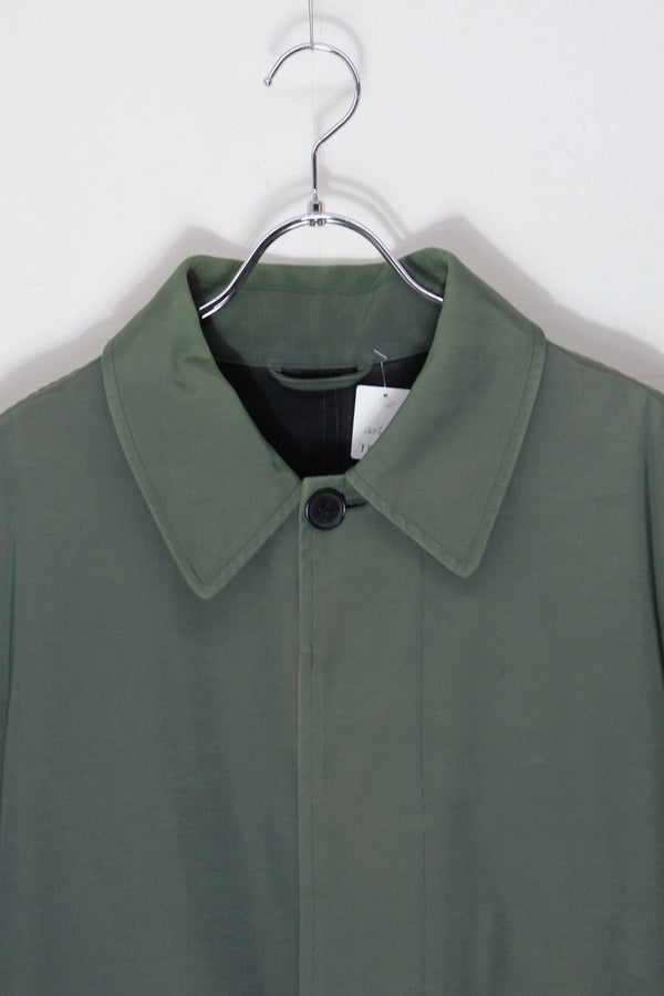NYLON BALMACAAN COAT / KHAKI [SIZE: M equivalent USED]