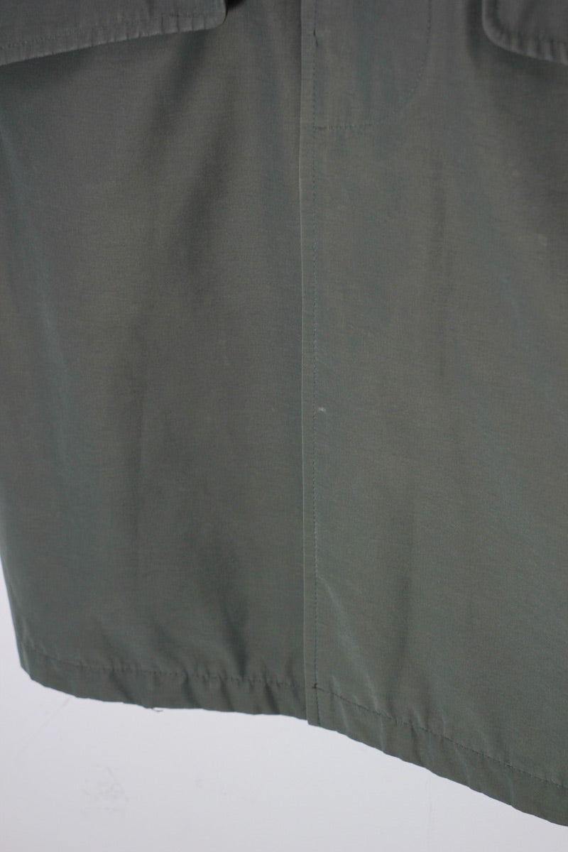 NYLON BALMACAAN COAT / KHAKI [SIZE: M equivalent USED]