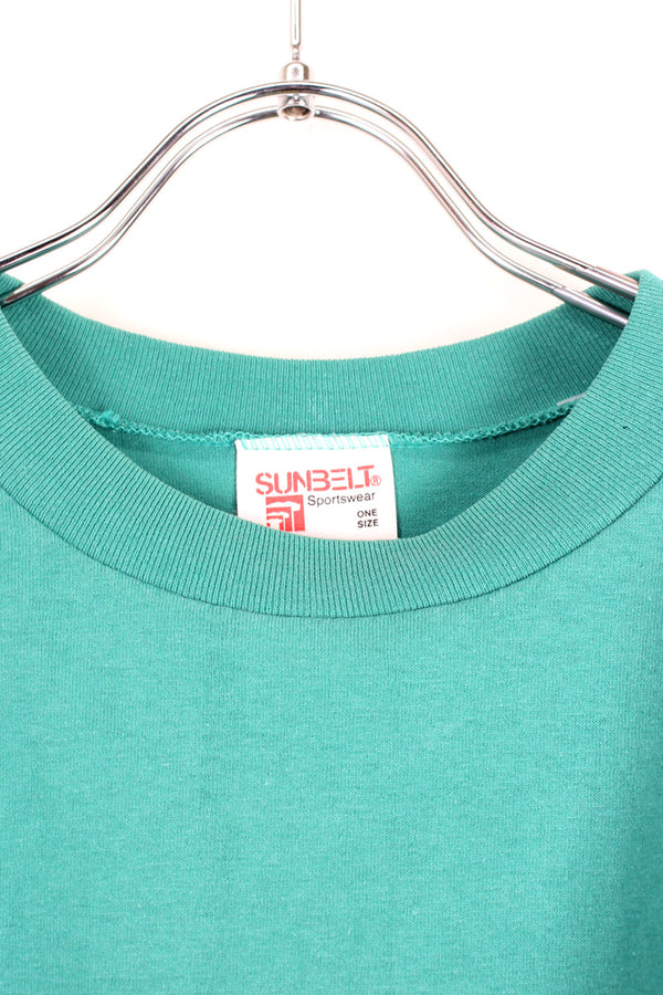 MADE IN USA 90'S PLAIN T-SHIRT / GREEN [SIZE: L equivalent USED]