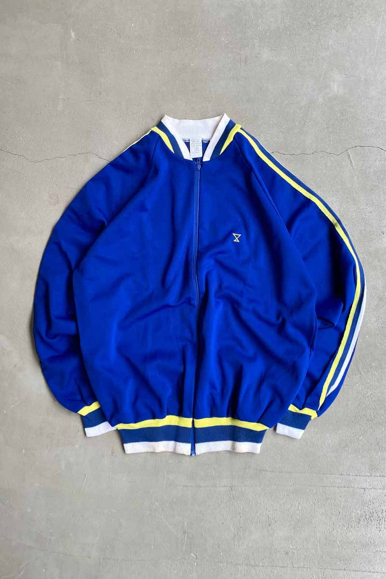 90'S JERSEY TRACK JACKET / BLUE [SIZE: XL USED]