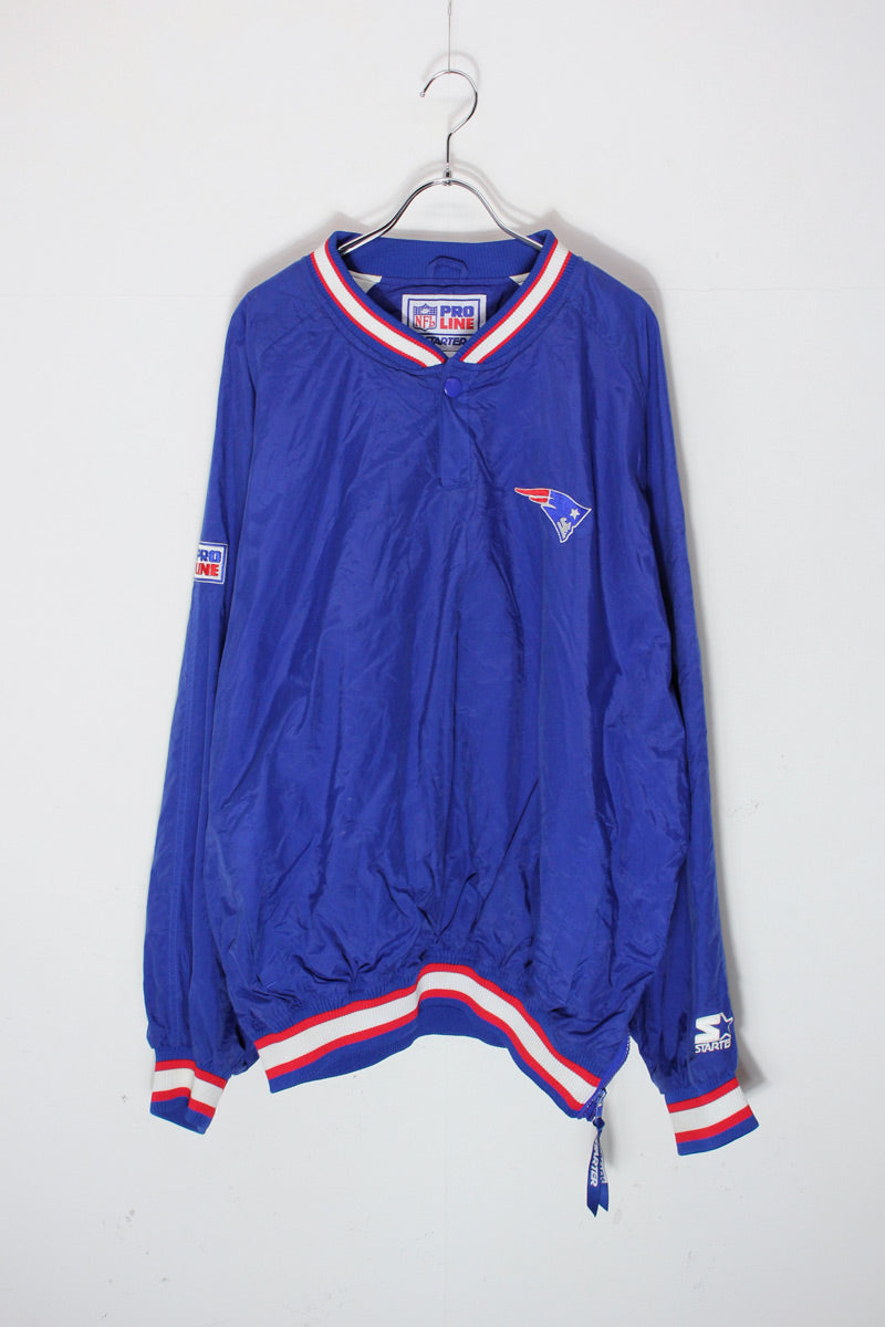 90'S NFL PATRIOTS PULLOVER NYLON JACKET / BLUE [SIZE: M USED]