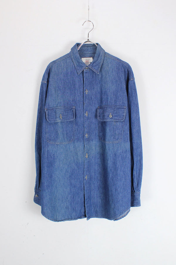 MADE IN USA L/S DENIM SHIRT / INDIGO [SIZE: Equivalent to XL USED]