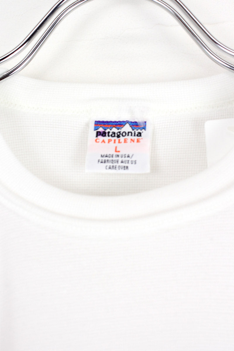 MADE IN USA 90'S CAPILENE S/S CREW NECK T-SHIRT / WHITE [SIZE: L USED]