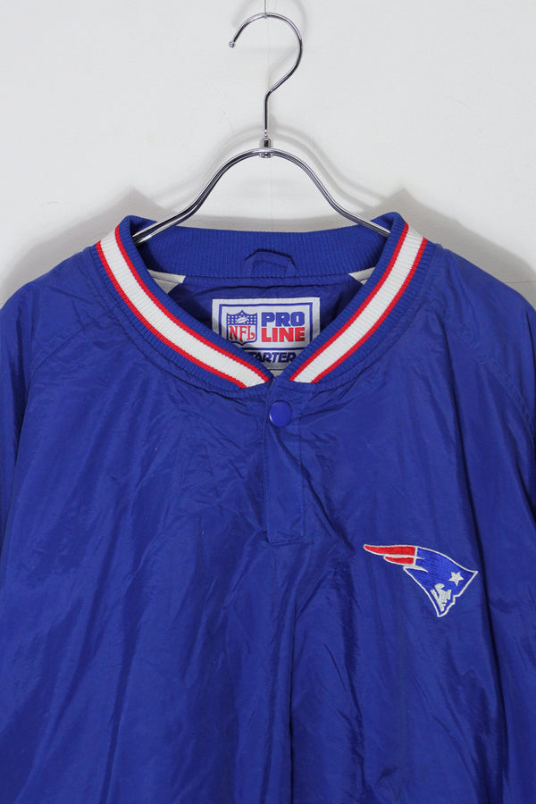 90'S NFL PATRIOTS PULLOVER NYLON JACKET / BLUE [SIZE: M USED]