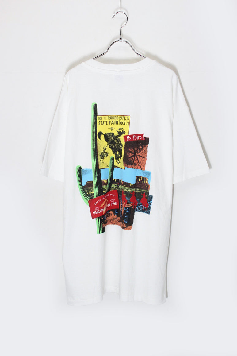 MADE IN USA 90'S S/S MARLBORO CACTUS BACK PRINT ADVERTISING T-SHIRT / WHITE [SIZE: XL DEADSTOCK/NOS]