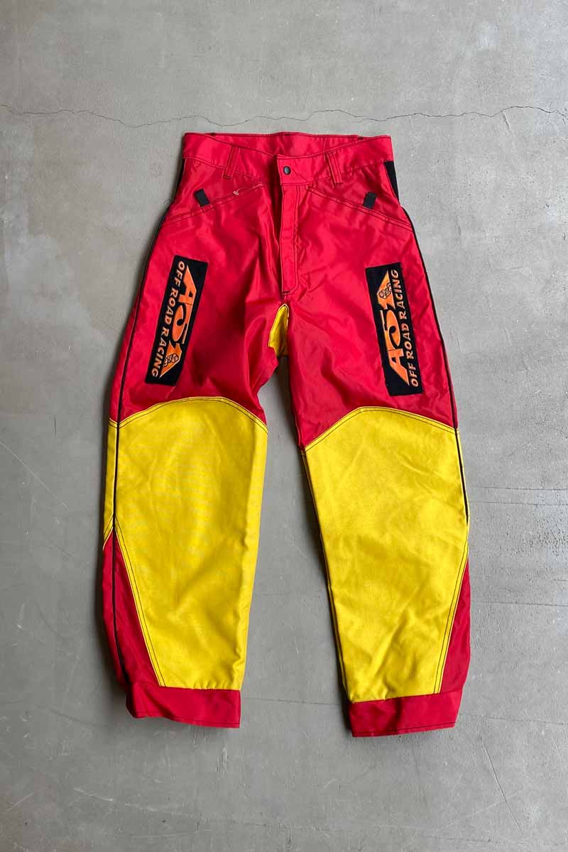 OFF ROAD RACING NYLON PANTS / RED [SIZE: M USED]