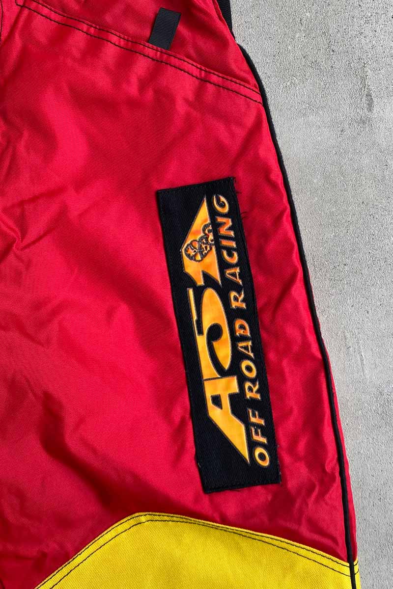 OFF ROAD RACING NYLON PANTS / RED [SIZE: M USED]