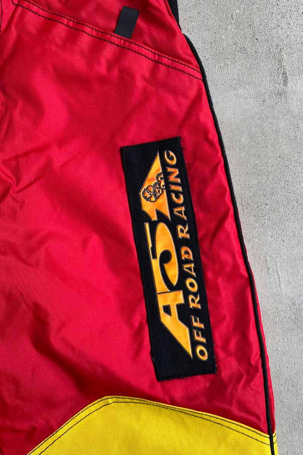 OFF ROAD RACING NYLON PANTS / RED [SIZE: M USED]