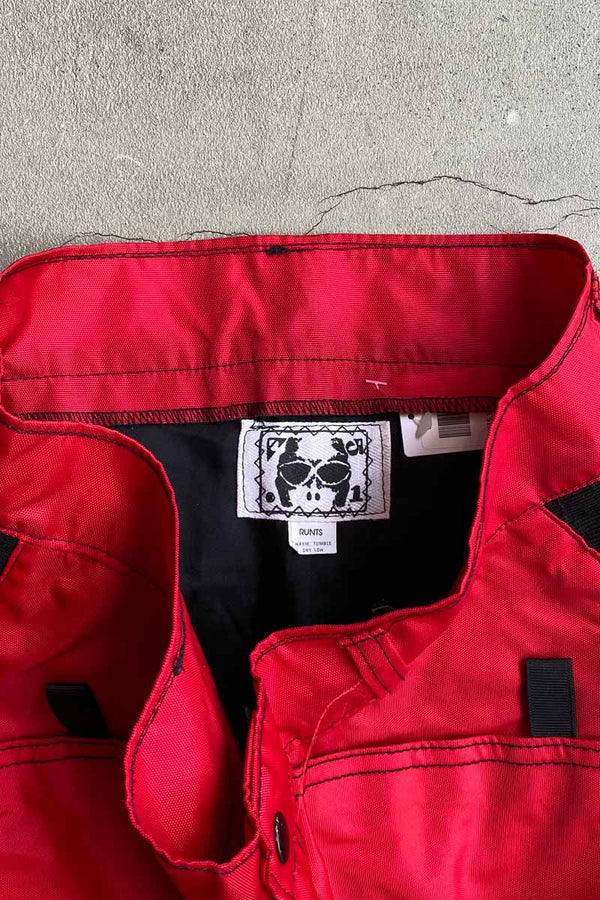 OFF ROAD RACING NYLON PANTS / RED [SIZE: M USED]