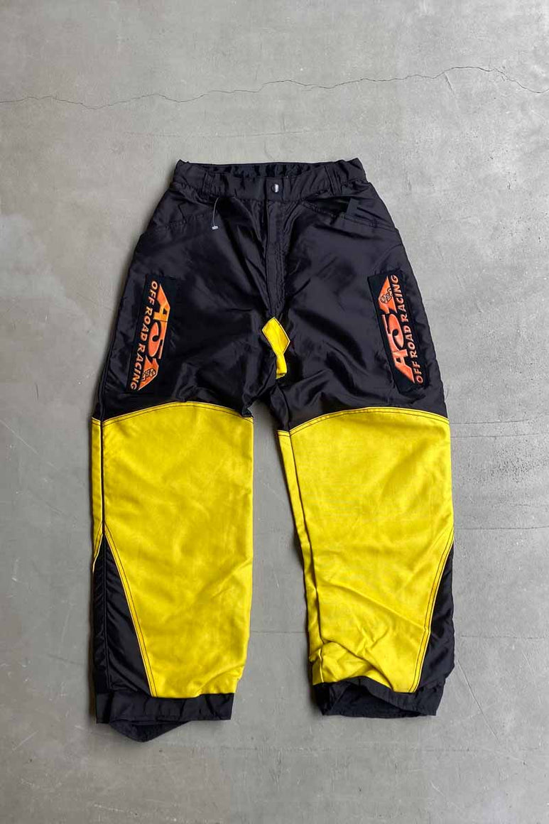 OFF ROAD RACING NYLON PANTS / YELLOW [SIZE: S USED]