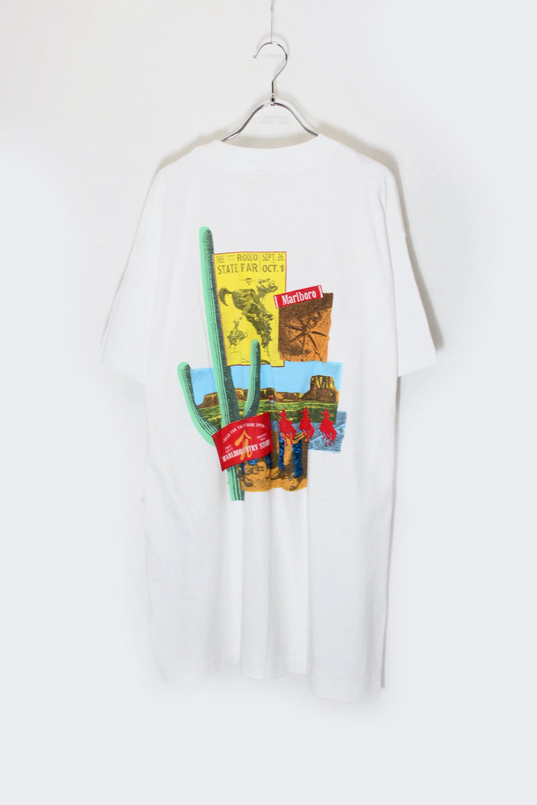 MADE IN USA 90'S S/S MARLBORO CACTUS BACK PRINT ADVERTISING T-SHIRT / WHITE [SIZE: XL DEADSTOCK/NOS]