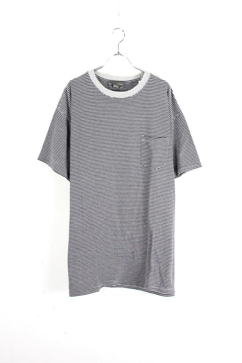 MADE IN USA BORDER POCKET TEE SHIRT / GREY [SIZE: XL USED]