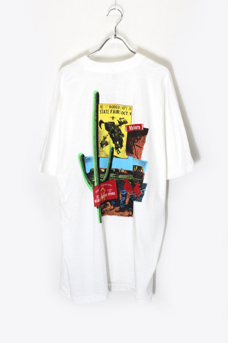 MADE IN USA 90'S S/S MARLBORO CACTUS BACK PRINT ADVERTISING T-SHIRT / WHITE  [SIZE: XL DEADSTOCK/NOS]